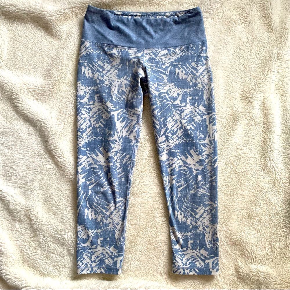 Prana XS Light Blue and Gray Tropical Leggings